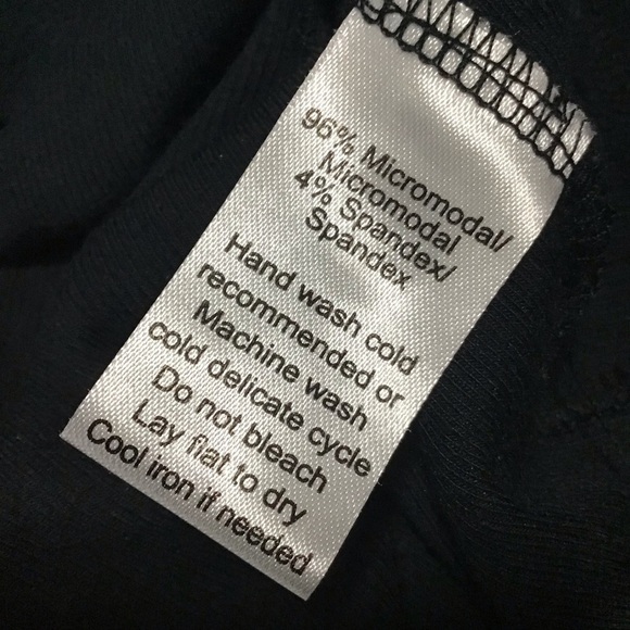 ATM Modal Rib Long Sleeve V Neck Tee in Black Size Large. - Picture 6 of 6